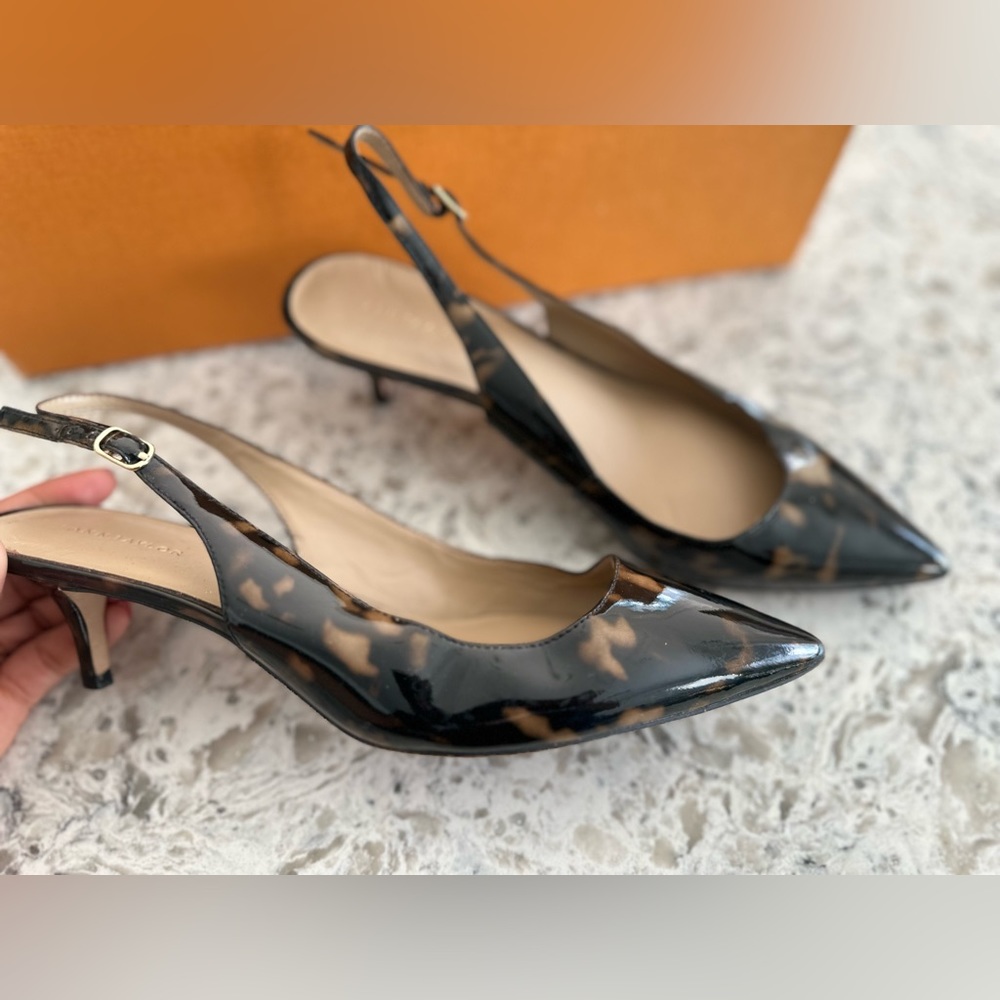 Ann Taylor Zosia Tortoiseshell Slingback Kitten Heels (Size 7.5)